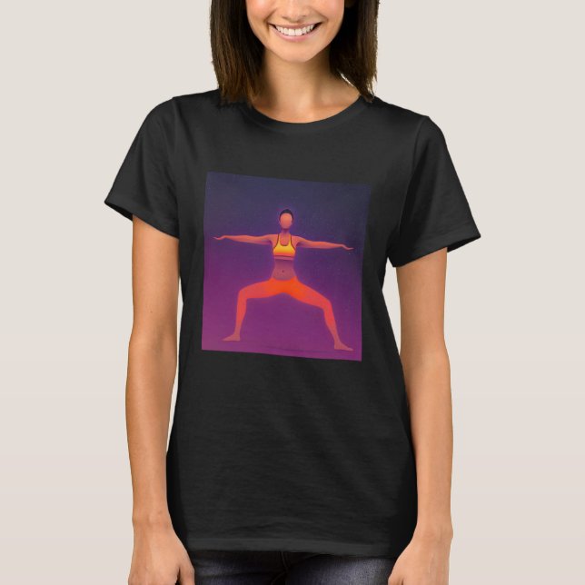 Yoga Girl Female Sun Salutation Meditation Chakra  T-Shirt (Front)
