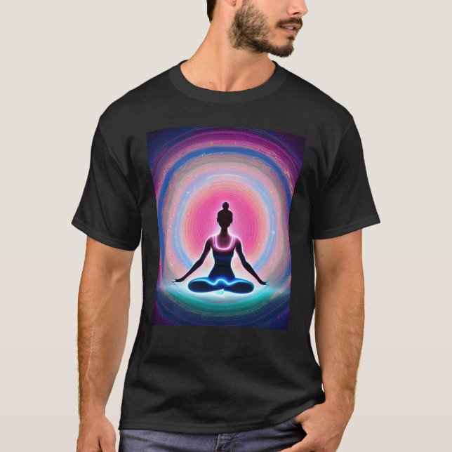 Yoga Girl Female Sun Salutation Meditation Chakra  T-Shirt (Front)