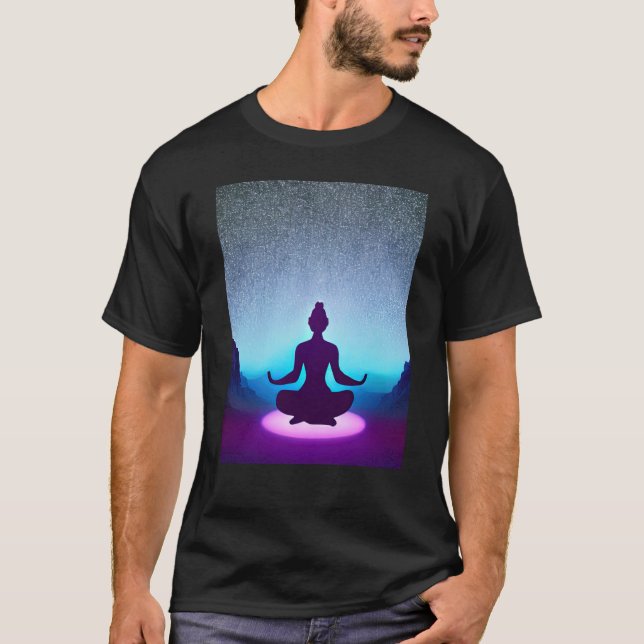 Yoga Girl Female Sun Salutation Meditation Chakra  T-Shirt (Front)