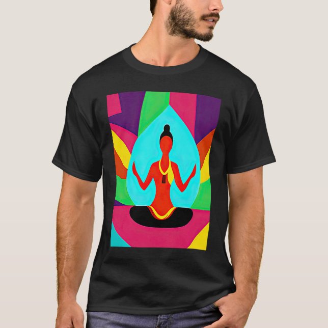 Yoga Girl Female Sun Salutation Meditation Chakra  T-Shirt (Front)