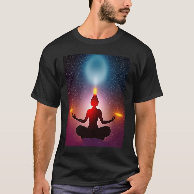 Yoga Girl Female Sun Salutation Meditation Chakra  T-Shirt (Front)