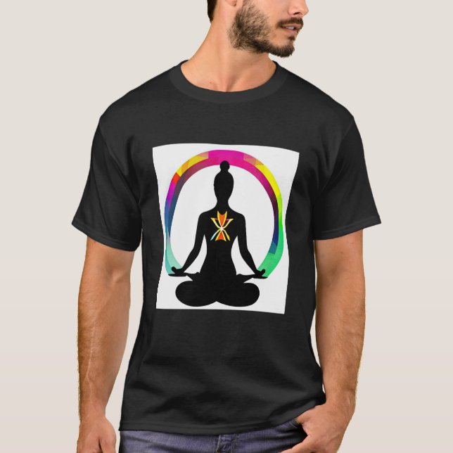 Yoga Girl Female Sun Salutation Meditation Chakra  T-Shirt (Front)