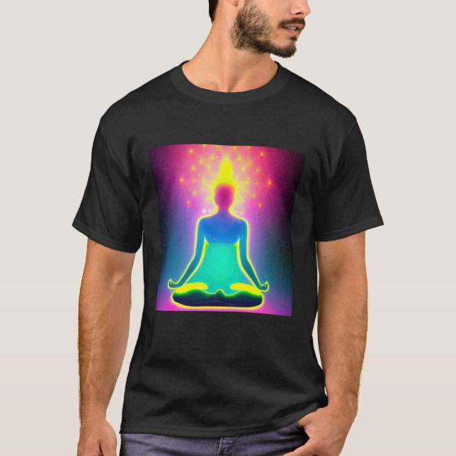 Yoga Girl Female Sun Salutation Meditation Chakra  T-Shirt (Front)
