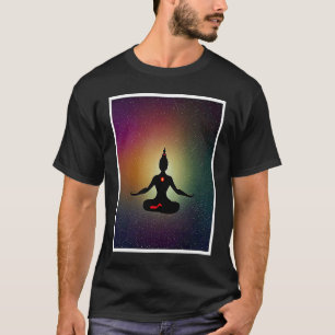 Yoga Girl Female Sun Salutation Meditation Chakra  T-Shirt