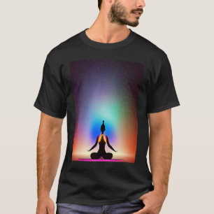 Yoga Girl Female Sun Salutation Meditation Chakra  T-Shirt