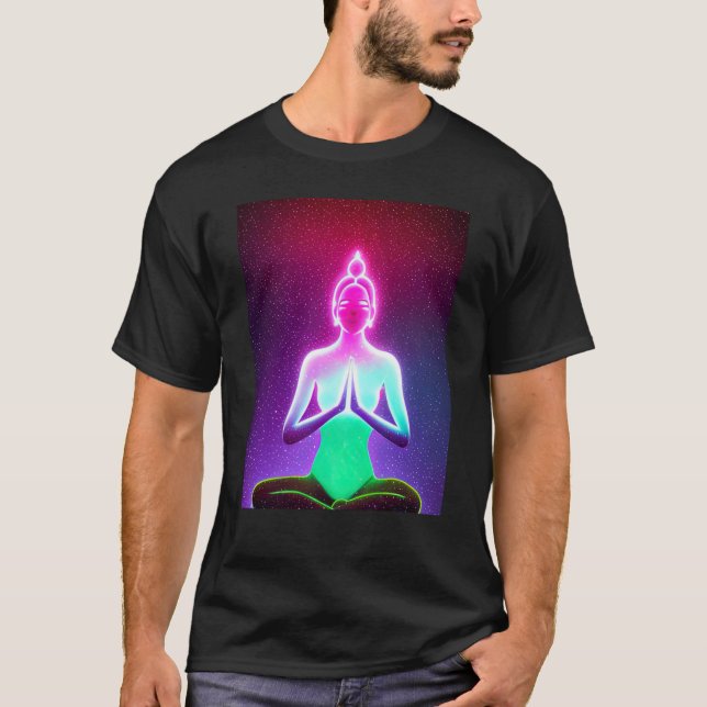 Yoga Girl Female Sun Salutation Meditation Chakra  T-Shirt (Front)