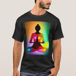 Yoga Girl Female Sun Salutation Meditation Chakra  T-Shirt