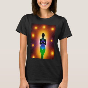 Yoga Girl Female Sun Salutation Meditation Chakra  T-Shirt