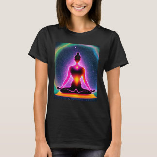 Yoga Girl Female Sun Salutation Meditation Chakra  T-Shirt