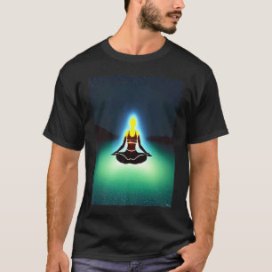 Yoga Girl Female Sun Salutation Meditation Chakra  T-Shirt