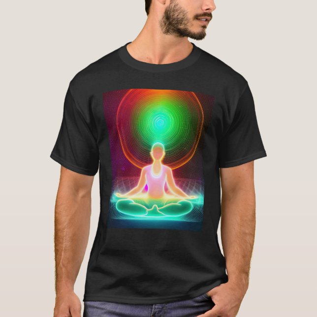 Yoga Girl Female Sun Salutation Meditation Chakra  T-Shirt (Front)