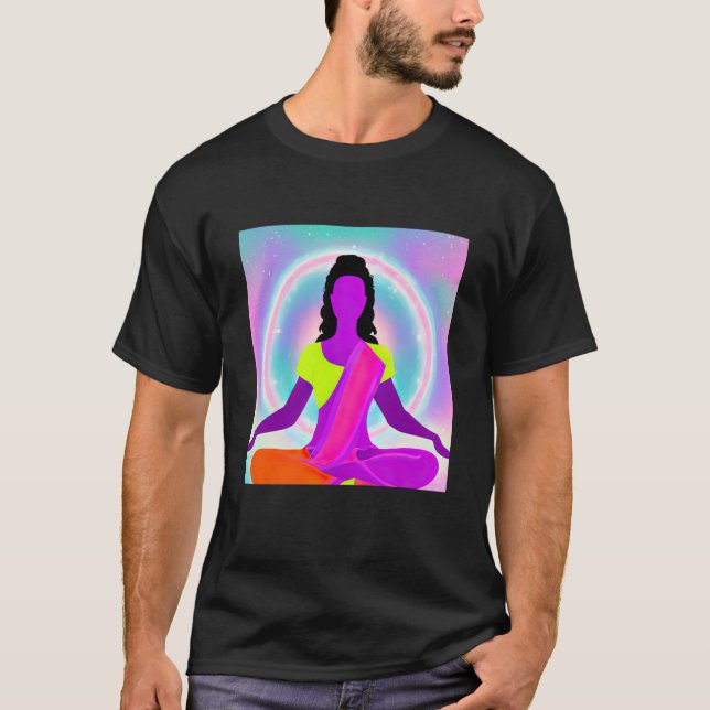 Yoga Girl Female Sun Salutation Meditation Chakra  T-Shirt (Front)