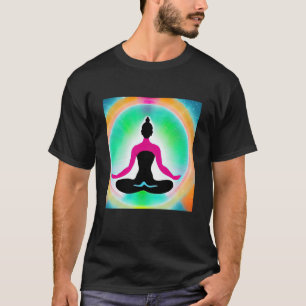 Yoga Girl Female Sun Salutation Meditation Chakra  T-Shirt