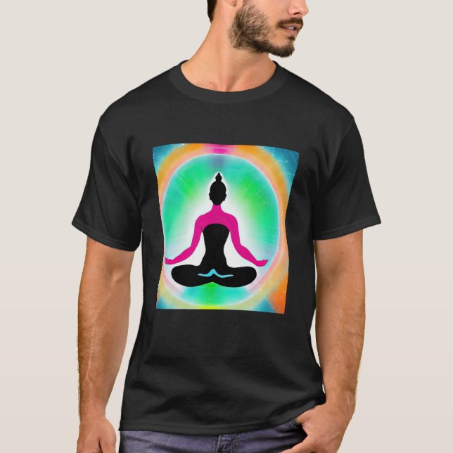 Yoga Girl Female Sun Salutation Meditation Chakra  T-Shirt (Front)