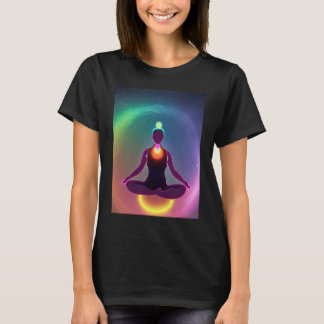 Yoga Girl Female Sun Salutation Meditation Chakra  T-Shirt
