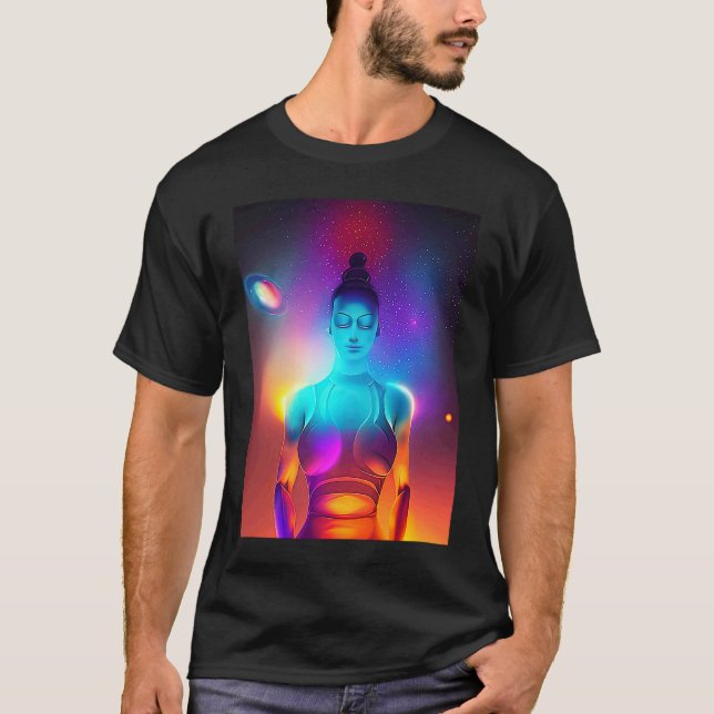 Yoga Girl Female Sun Salutation Meditation Chakra  T-Shirt (Front)