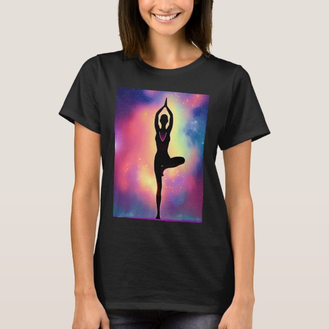 Yoga Girl Female Sun Salutation Meditation Chakra  T-Shirt (Front)