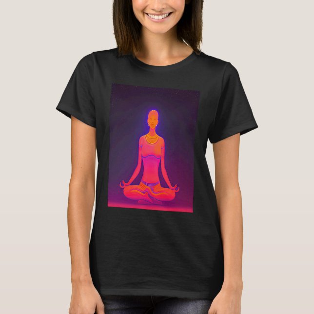 Yoga Girl Female Sun Salutation Meditation Chakra  T-Shirt (Front)