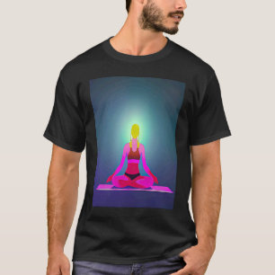 Yoga Girl Female Sun Salutation Meditation Chakra  T-Shirt