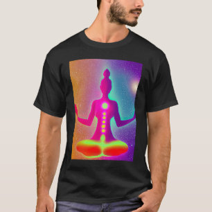 Yoga Girl Female Sun Salutation Meditation Chakra  T-Shirt