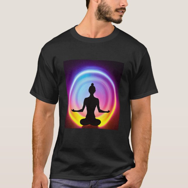 Yoga Girl Female Sun Salutation Meditation Chakra  T-Shirt (Front)