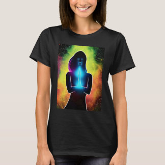 Yoga Girl Female Sun Salutation Meditation Chakra  T-Shirt