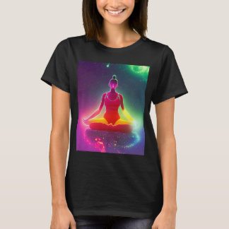 Yoga Girl Female Sun Salutation Meditation Chakra  T-Shirt