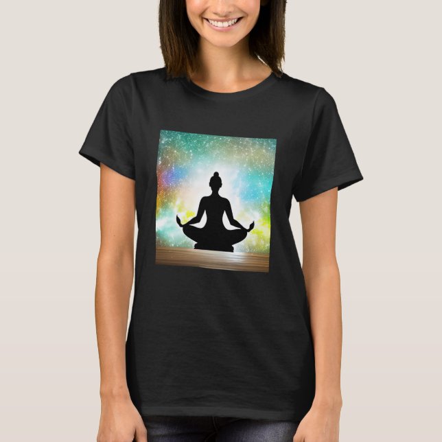 Yoga Girl Female Sun Salutation Meditation Chakra  T-Shirt (Front)