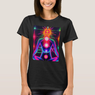 Yoga Girl Female Sun Salutation Meditation Chakra  T-Shirt