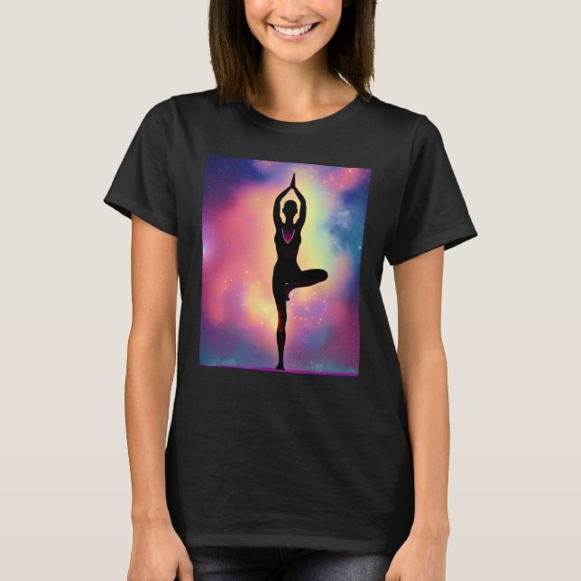 Yoga Girl Female Sun Salutation Meditation Chakra  T-Shirt (Front)
