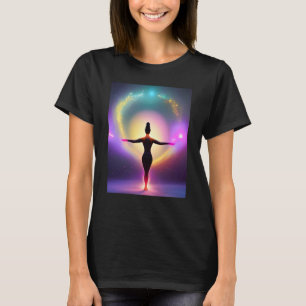 Yoga Girl Female Sun Salutation Meditation Chakra  T-Shirt
