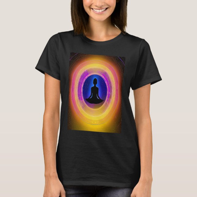 Yoga Girl Female Sun Salutation Meditation Chakra  T-Shirt (Front)