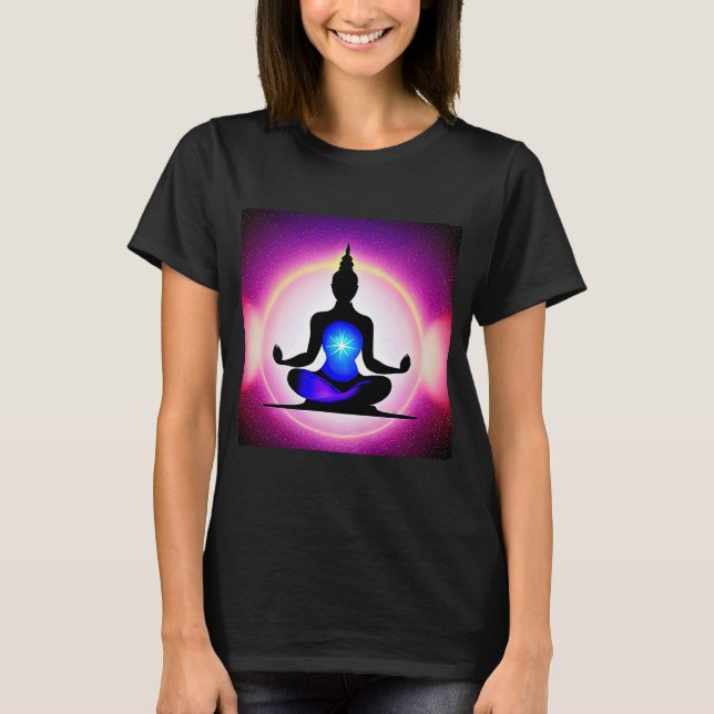 Yoga Girl Female Sun Salutation Meditation Chakra  T-Shirt (Front)