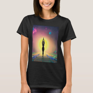 Yoga Girl Female Sun Salutation Meditation Chakra  T-Shirt