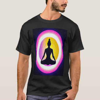 Yoga Girl Female Sun Salutation Meditation Chakra  T-Shirt