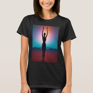 Yoga Girl Female Sun Salutation Meditation Chakra  T-Shirt