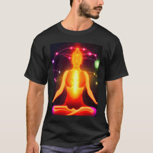 Yoga Girl Female Sun Salutation Meditation Chakra  T-Shirt