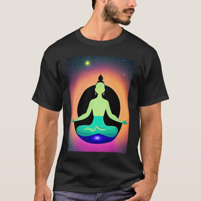 Yoga Girl Female Sun Salutation Meditation Chakra  T-Shirt (Front)
