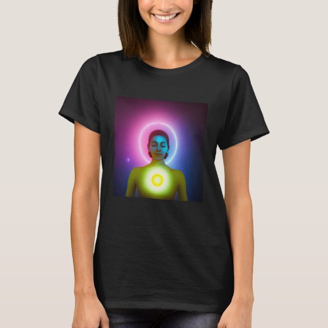 Yoga Girl Female Sun Salutation Meditation Chakra  T-Shirt (Front)