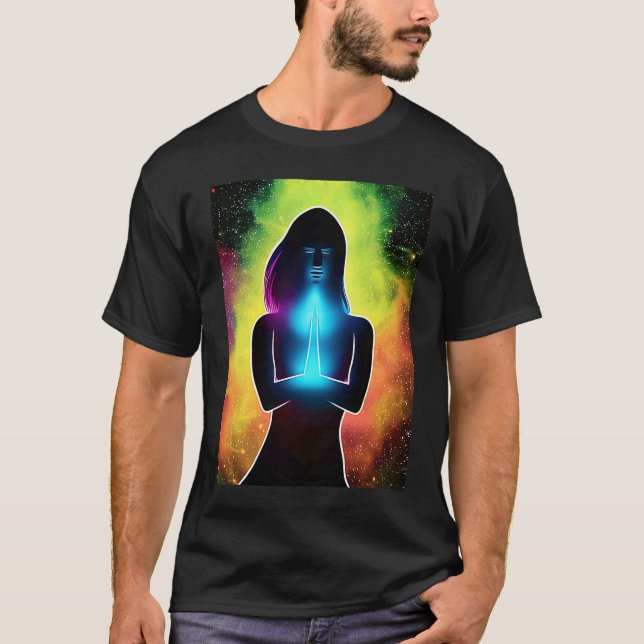 Yoga Girl Female Sun Salutation Meditation Chakra  T-Shirt (Front)