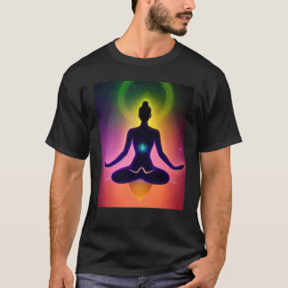 Yoga Girl Female Sun Salutation Meditation Chakra  T-Shirt