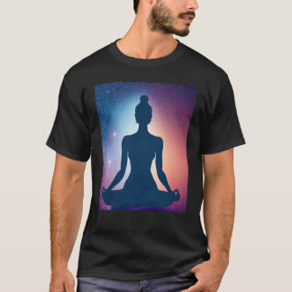 Yoga Girl Female Sun Salutation Meditation Chakra  T-Shirt