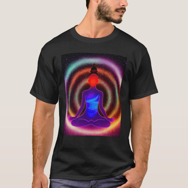 Yoga Girl Female Sun Salutation Meditation Chakra  T-Shirt (Front)