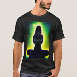 Yoga Girl Female Sun Salutation Meditation Chakra  T-Shirt