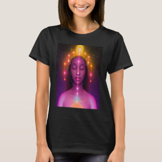Yoga Girl Female Sun Salutation Meditation Chakra  T-Shirt