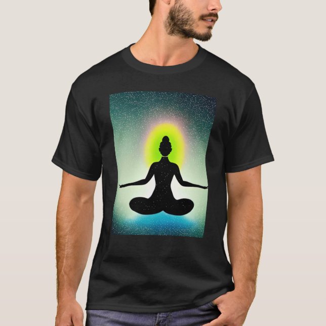 Yoga Girl Female Sun Salutation Meditation Chakra  T-Shirt (Front)