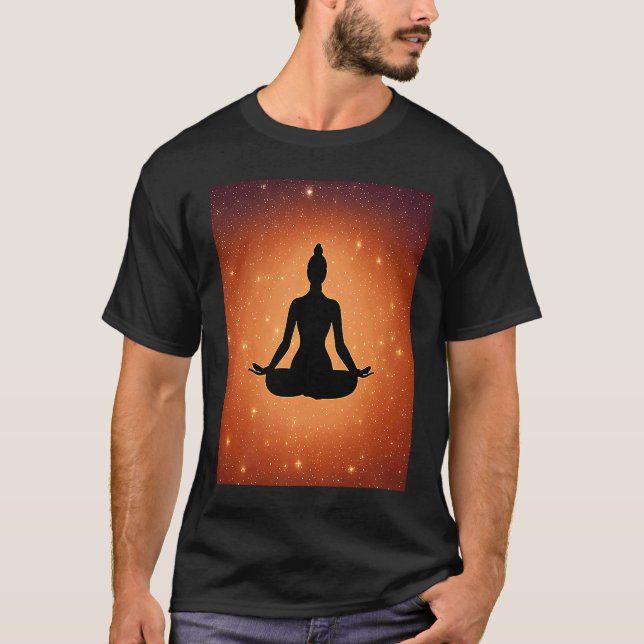 Yoga Girl Female Sun Salutation Meditation Chakra  T-Shirt (Front)