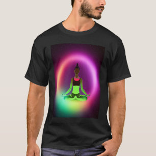 Yoga Girl Female Sun Salutation Meditation Chakra  T-Shirt