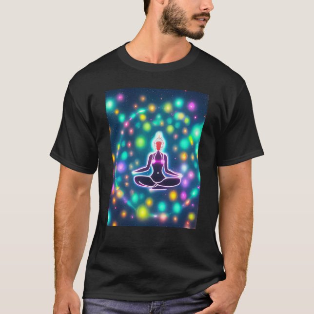 Yoga Girl Female Sun Salutation Meditation Chakra  T-Shirt (Front)