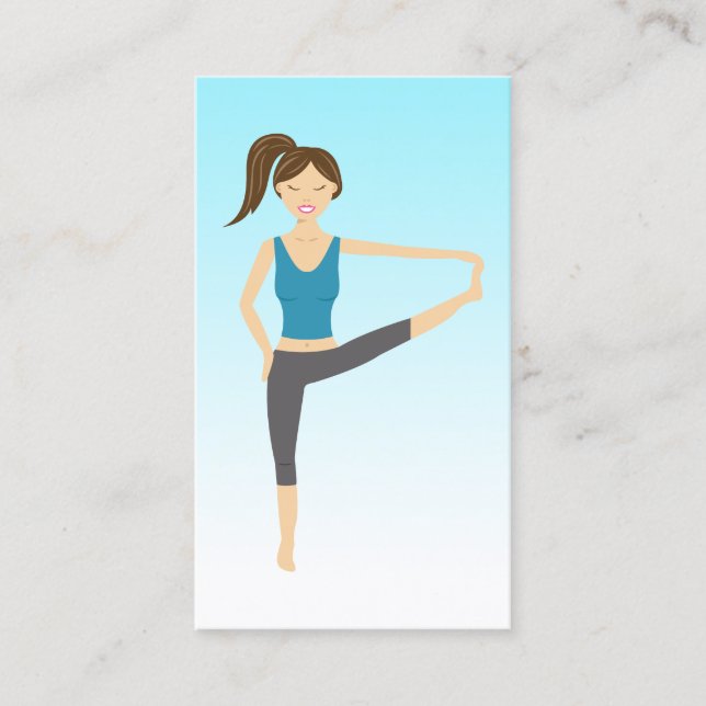 Yoga Girl Hand To Toe Pose Yoga Instructor Business Card (Front)